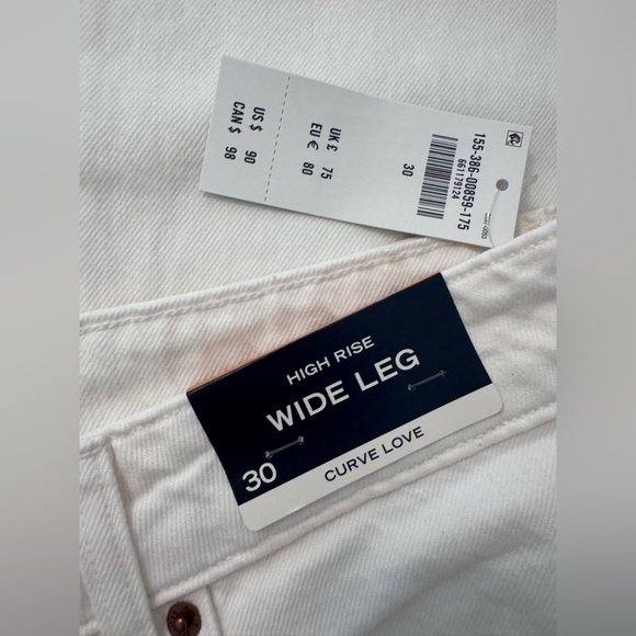 Abercrombie & Fitch White Wide-Leg Jeans - Picture 6 of 11